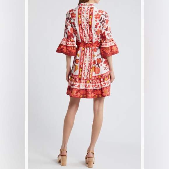 NWT $210 FARM Rio Romantic Orchard Print Cotton Shirtdress in size Large! - Picture 3 of 9